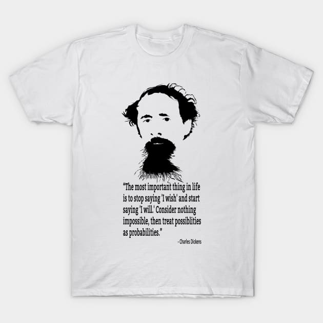 Charles Dickens T-Shirt by PoetandChef